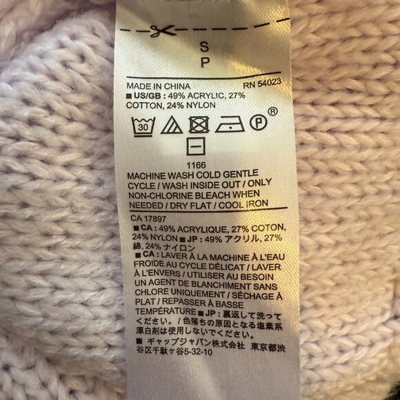 Banana Republic Chunky Cable Knit Sweater Pullover Women's Small Lilac Academia - Picture 10 of 11